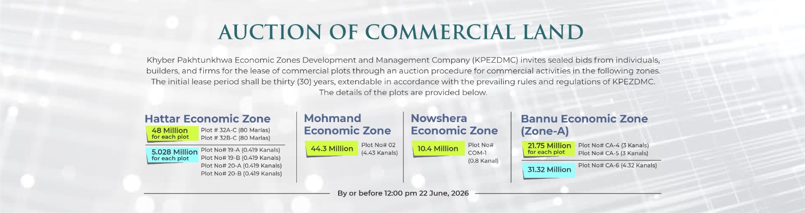 Auction of commercial land 